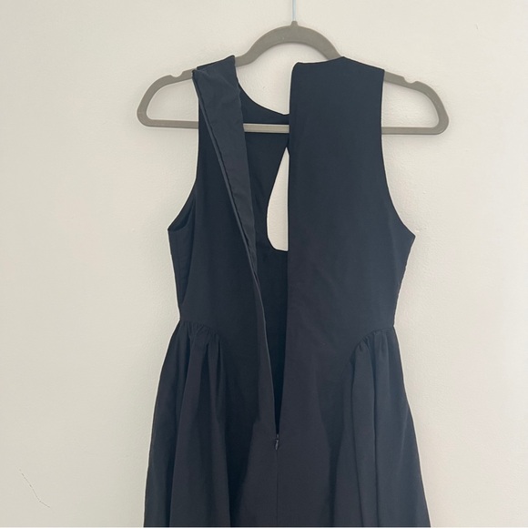 Commense Black Sara Linen Cotton Midi A-line Ballerina Summer Dress S - Picture 7 of 12